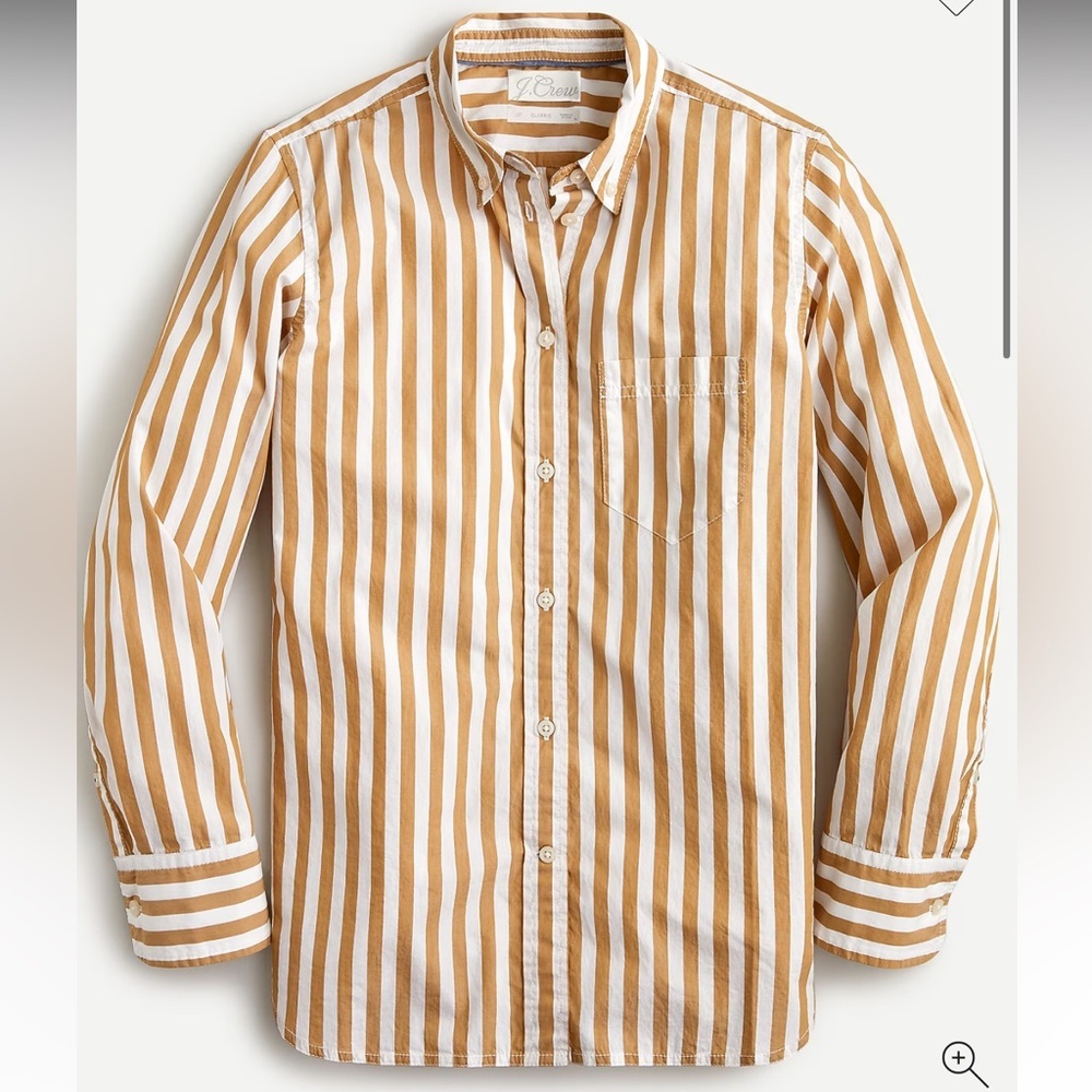J. Crew Classic-fit washed cotton poplin shirt in stripe 8 - Picture 1 of 8